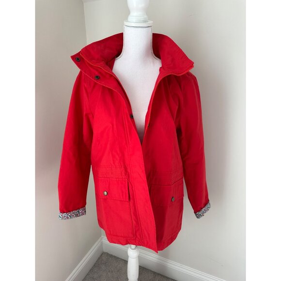 Lands End Womens Red Hooded Jacket Cotton/Polyester Blend Size S Style 506968 - Picture 9 of 15